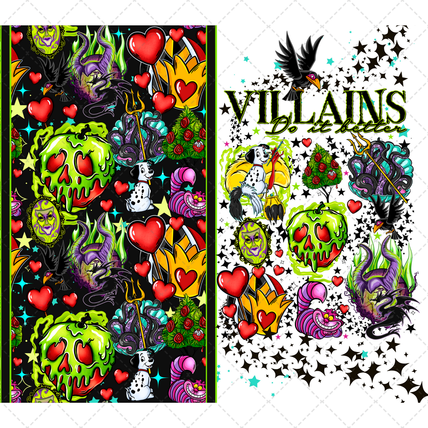 Villains Tumbler Wrap - Sublimation Transfer