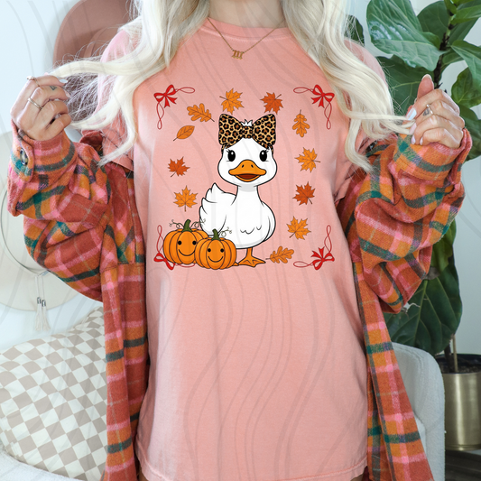Fall Girly Leopard Goose Transfer
