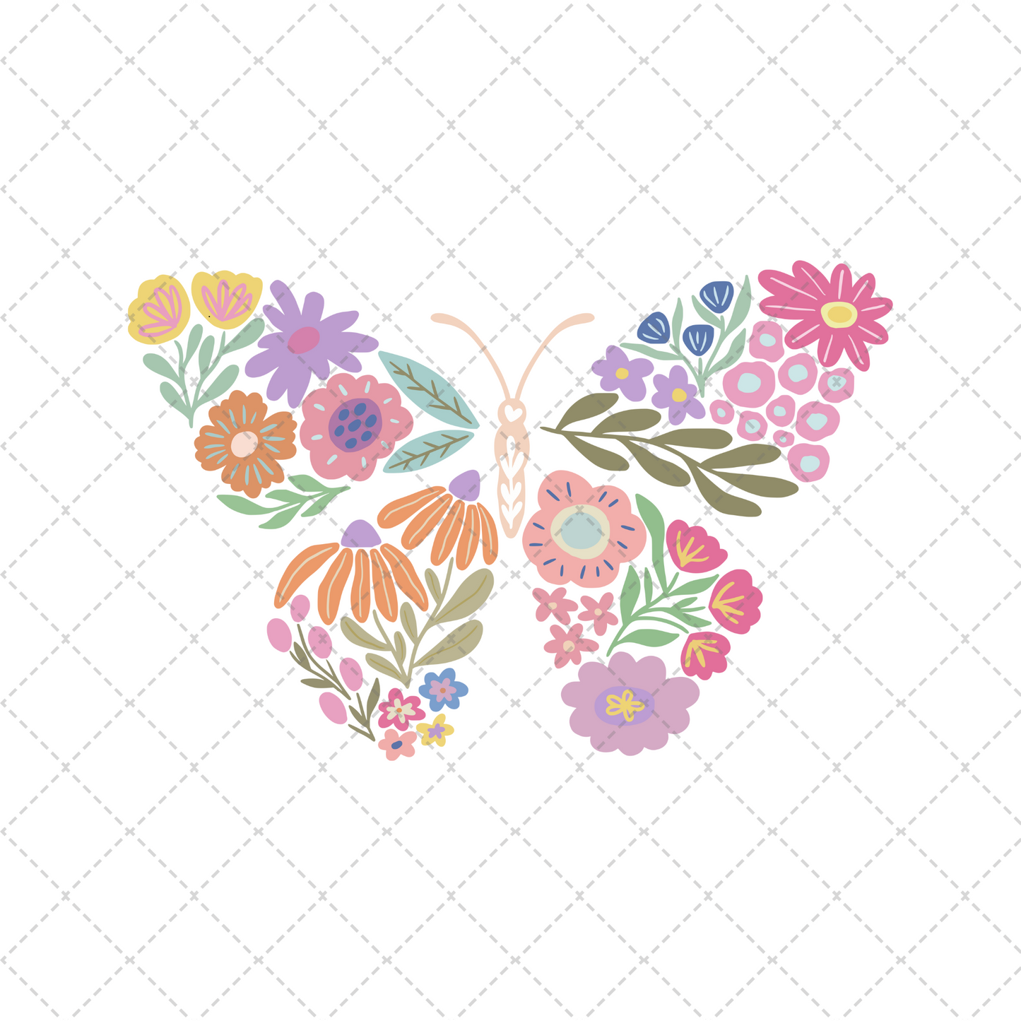 Floral Butterfly Transfer