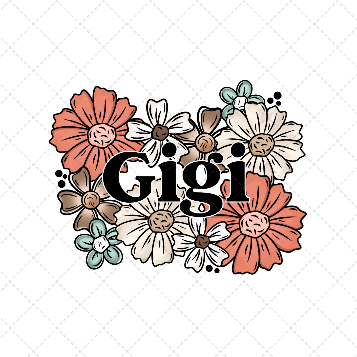 Gigi Floral Transfer ** TWO PART* SOLD SEPARATELY**