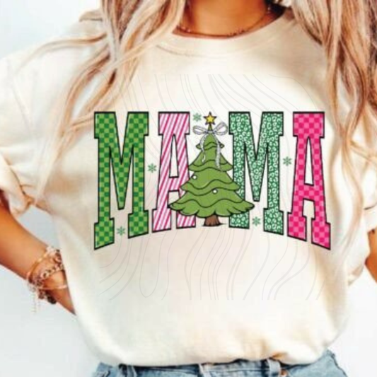 Mama Christmas Tree Transfer
