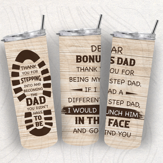 Bonus Dad Tumbler Wrap Transfer