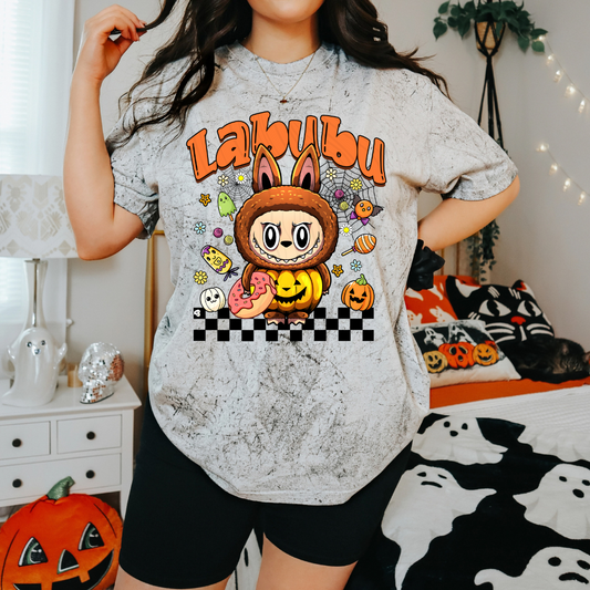 Orange Spooky Labubu Transfer