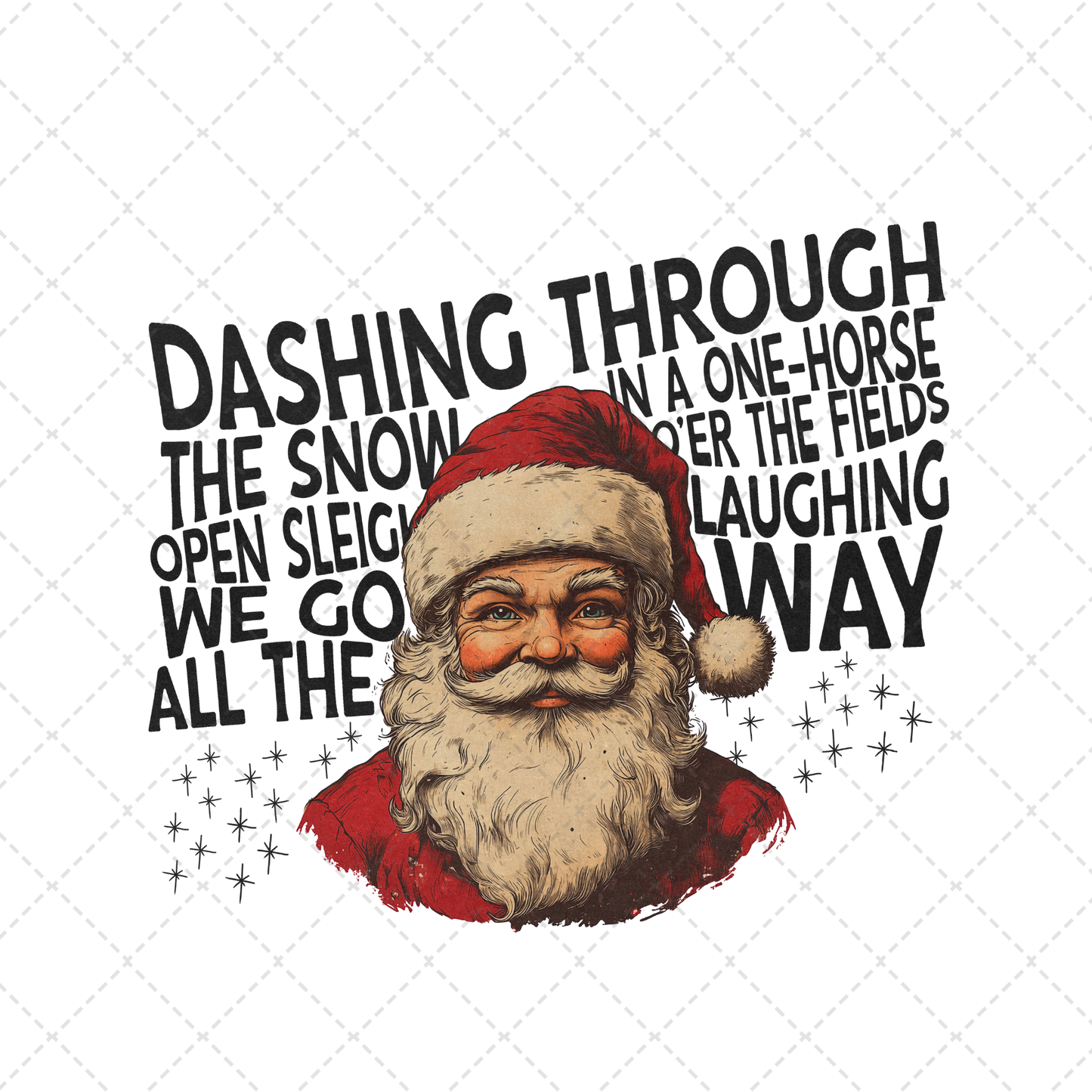 Dashing Through The Snow Santa  Transfer