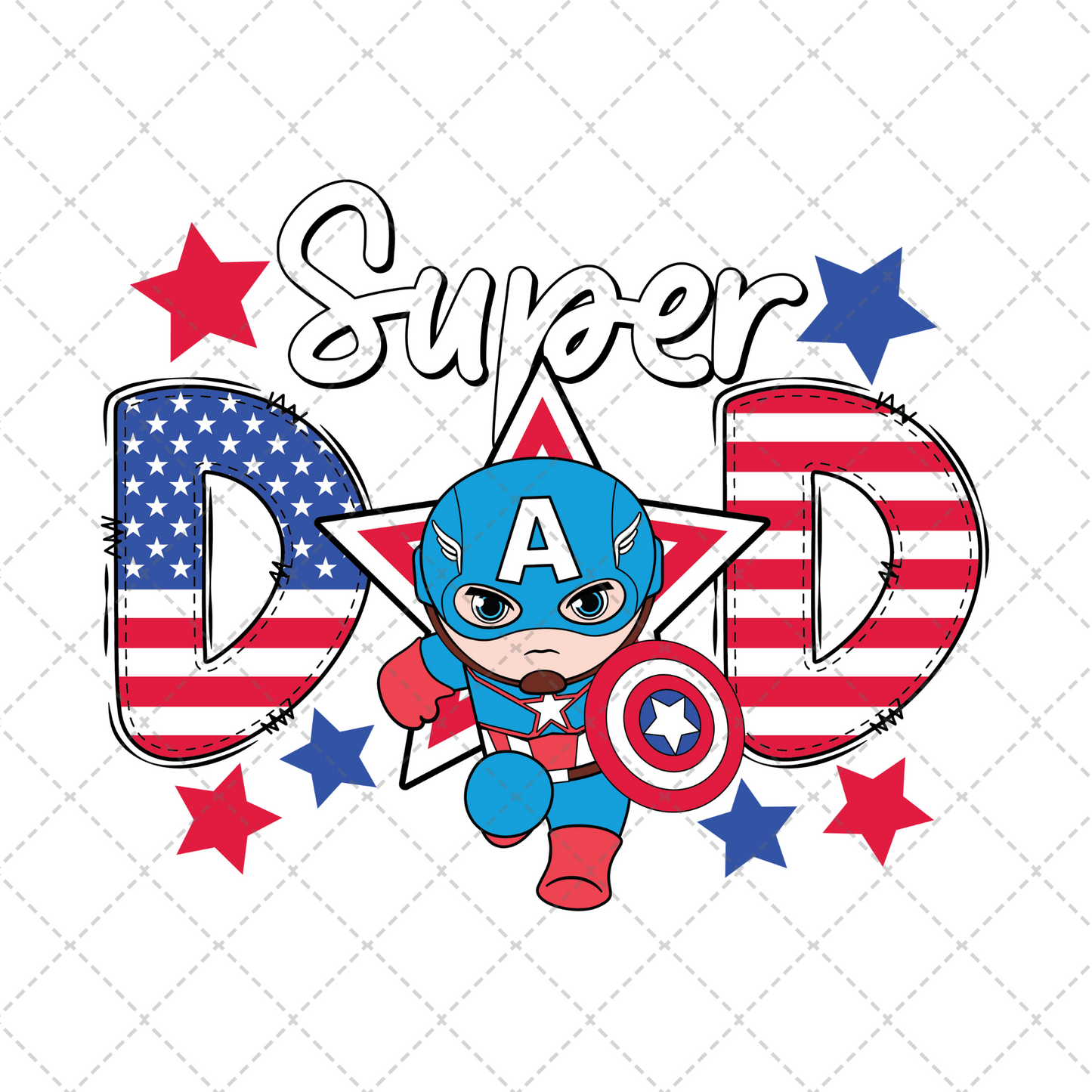 Merica Super Dad Transfer