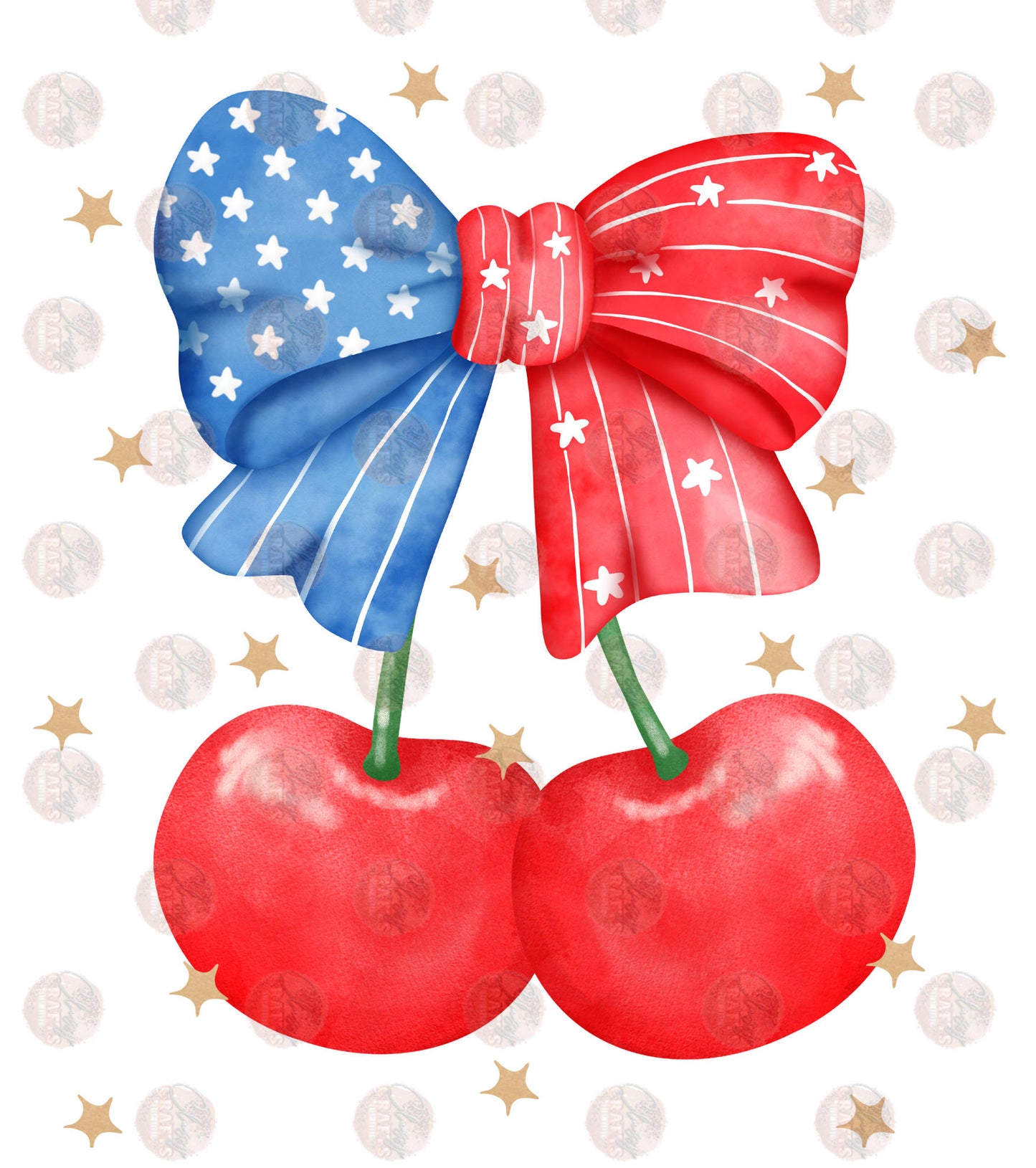 4th Of July Cherry Transfer