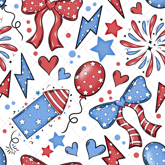 4th of July Celebration Tumbler Wrap - Sublimation Transfer