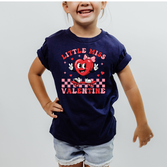 Little Miss Valentine Heart Transfer