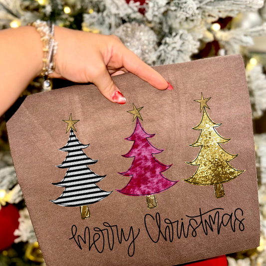 Fabric Christmas Trees Transfer