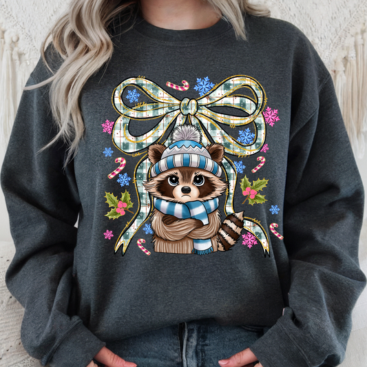 Winter Season Raccoon Bow Transfer