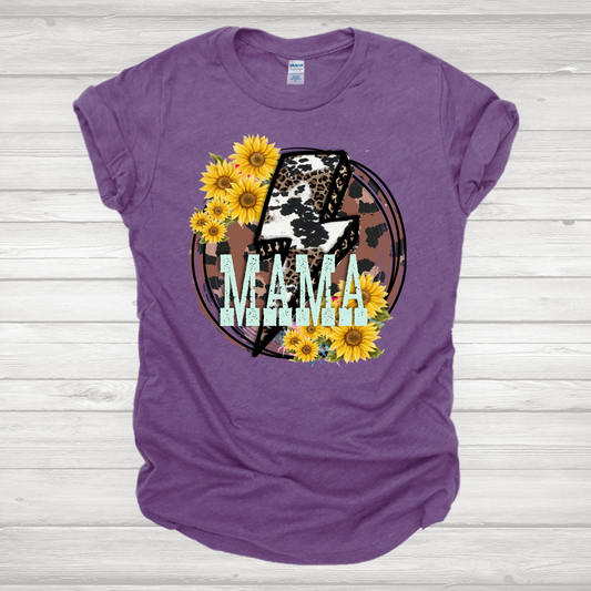 Mama With Bolt & Sunflowers Transfer