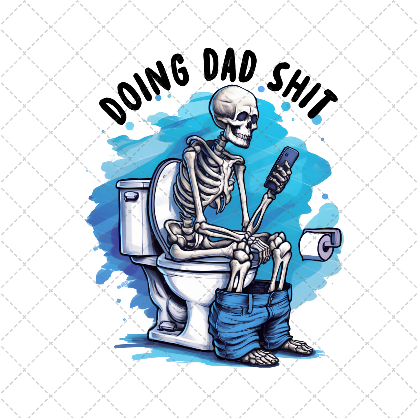 Dad Skelly On Toliet Transfer