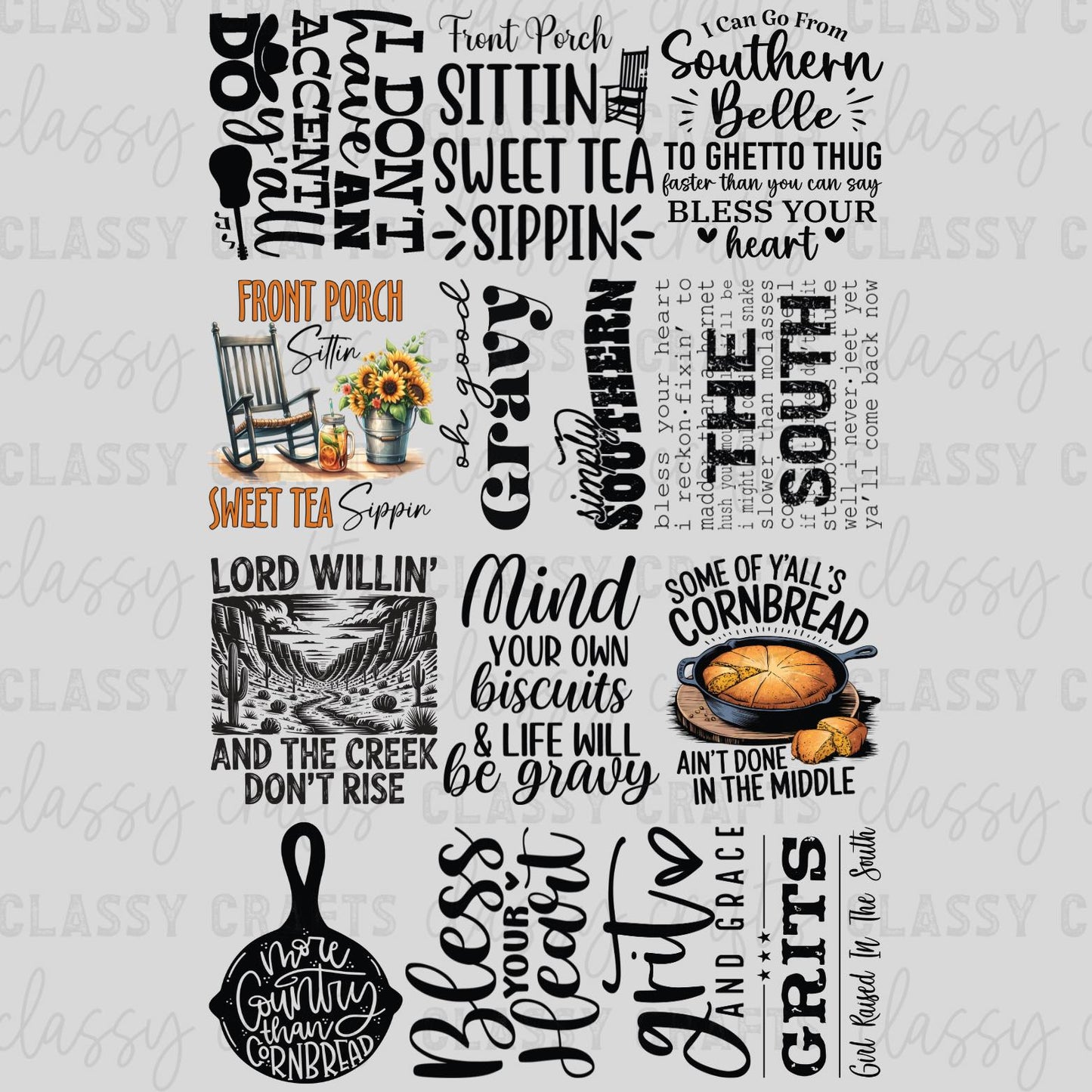 Southern Sayings - 30x48 - PREMADE GANG SHEET