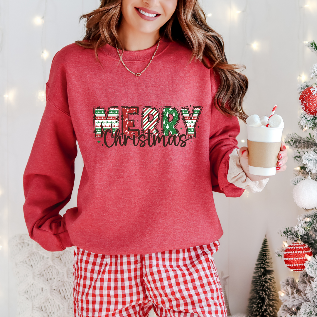Red And Green Merry Christmas Transfer
