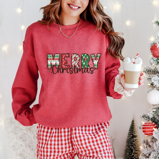 Red And Green Merry Christmas Transfer