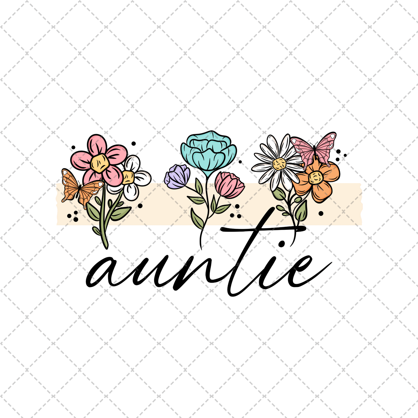 Auntie Floral Transfer