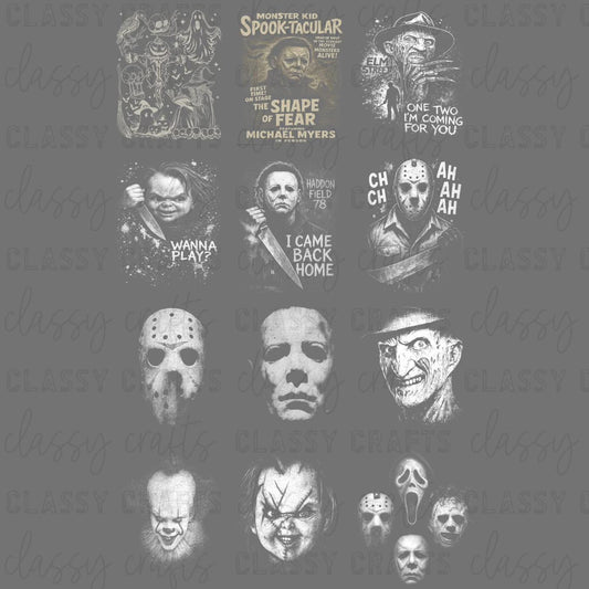 Halftone Spooky Men 30x48 - PREMADE GANG SHEET