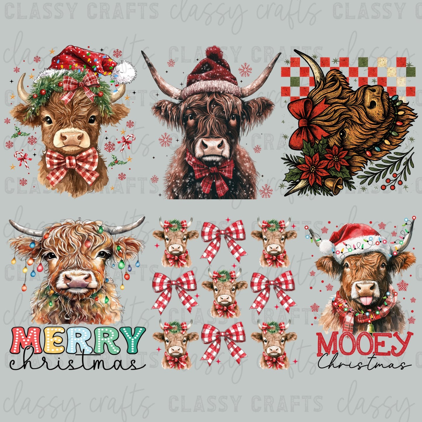 Highland Christmas 30x24 - PREMADE GANG SHEET