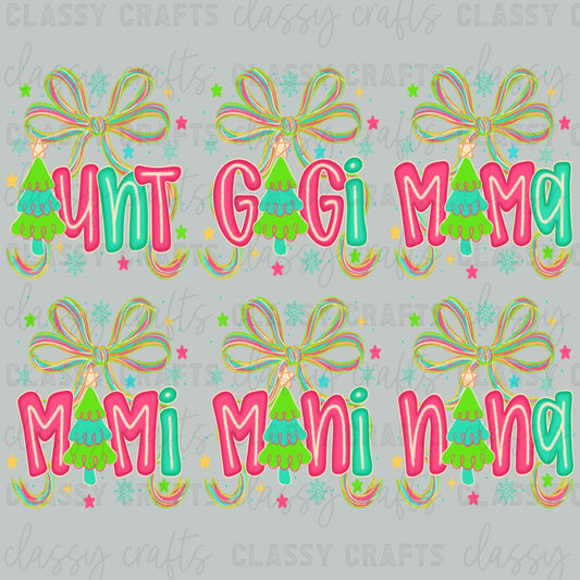 Coquette Christmas Names 30x24 - PREMADE GANG SHEET