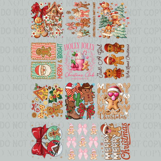 Gingerbread Christmas 30x48 - PREMADE GANG SHEET