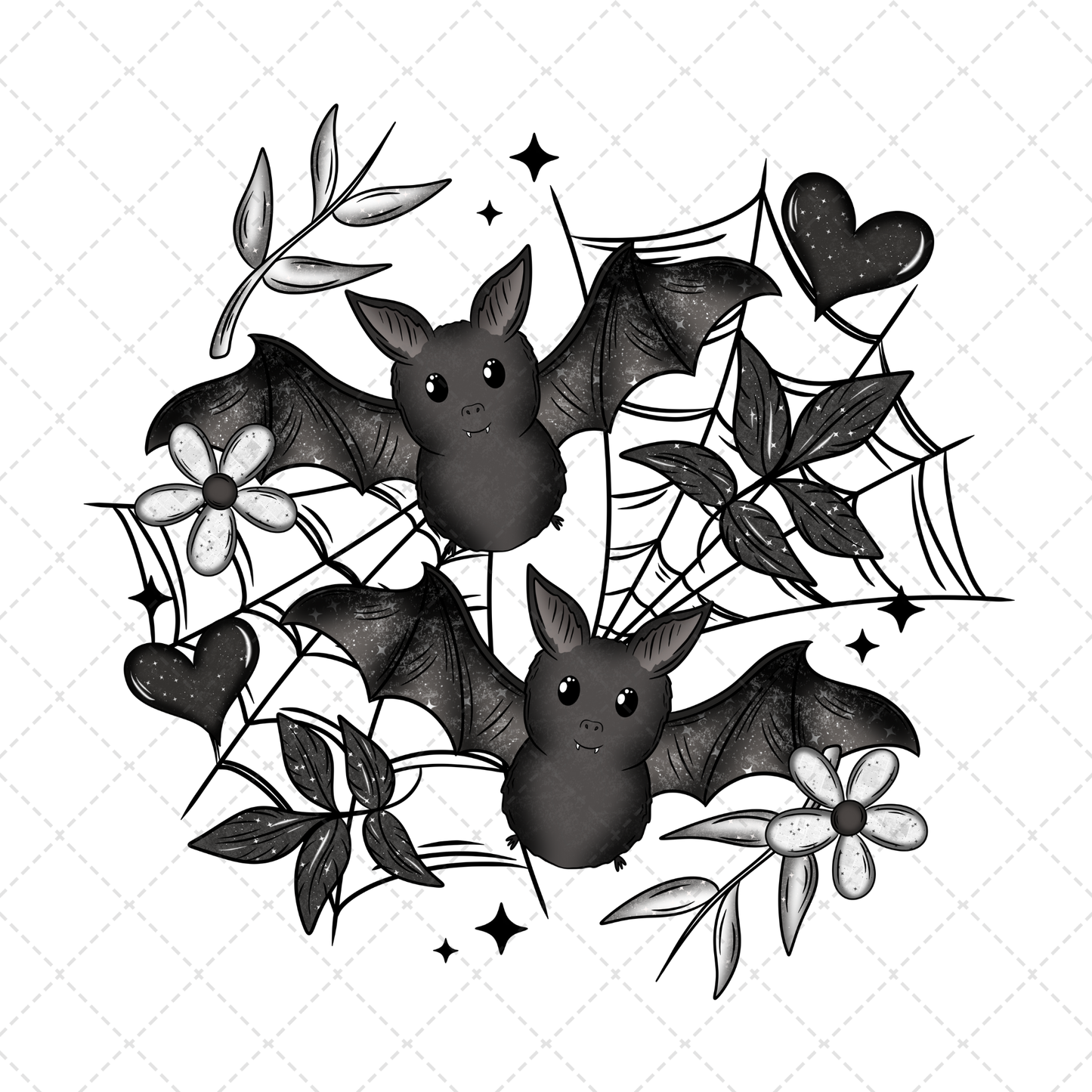 Floral Bats Transfer