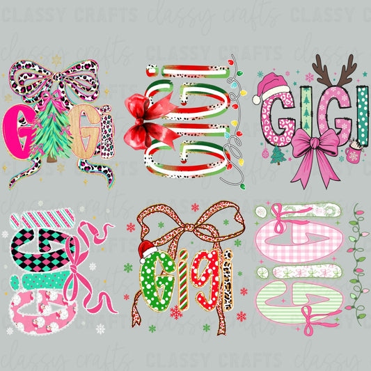 Gigi Christmas 30x24 -  PREMADE GANG SHEET