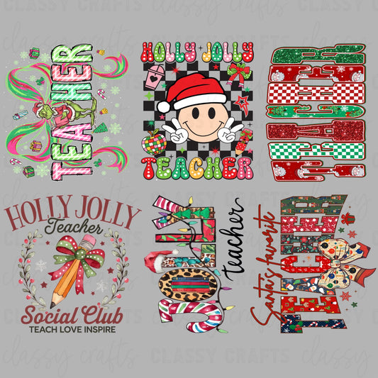 Teacher Christmas 30x24 - PREMADE GANG SHEET