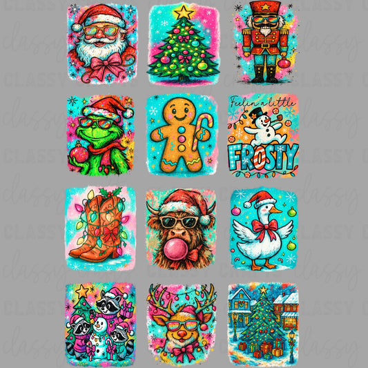 Watercolor Christmas 30x48 - PREMADE GANG SHEET
