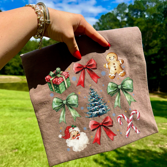 Christmas Santa Bows Transfer