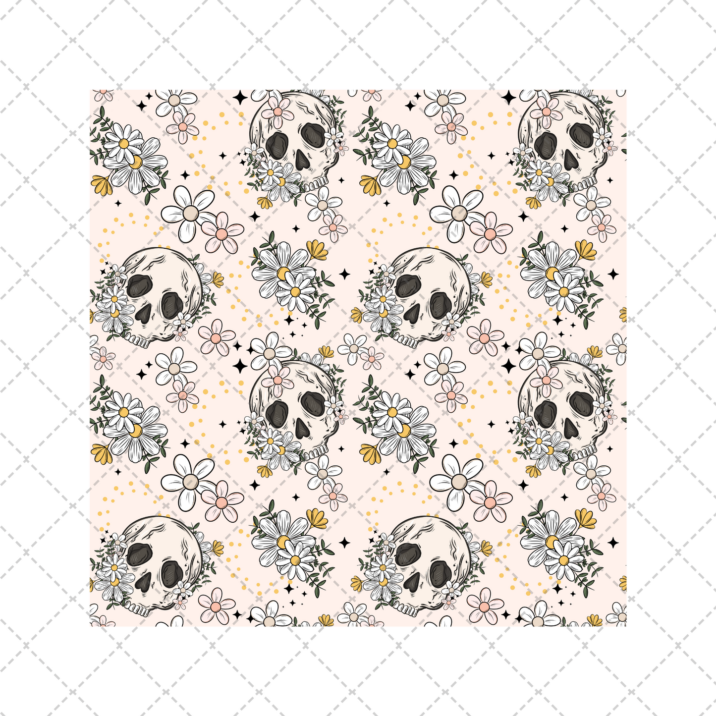 Floral Skellie Tumbler Wrap - Sublimation Transfer