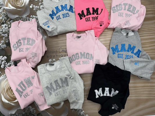 Glitter Applique Family Title - Est Year