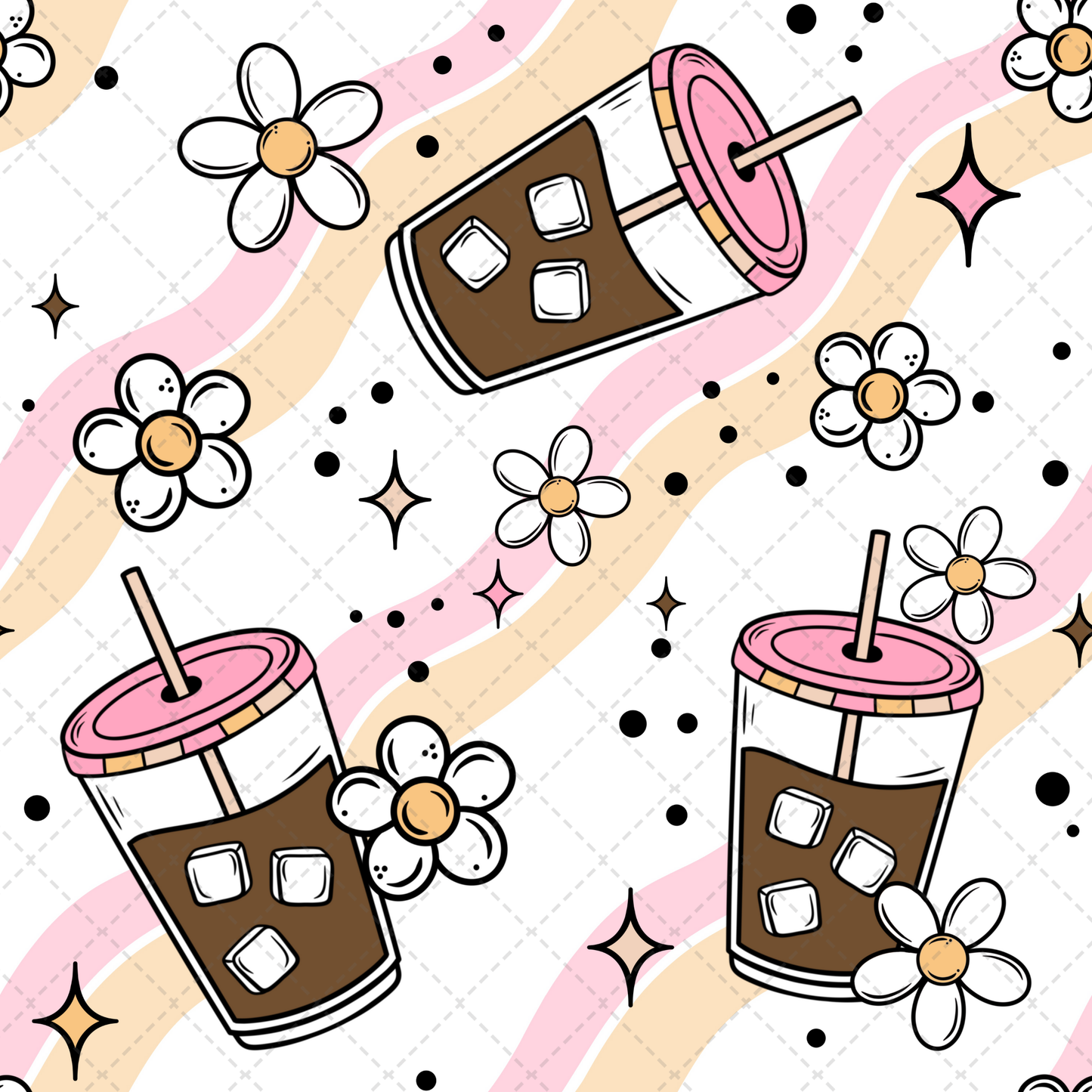 Iced Coffee Seamless - Sublimation Transfer