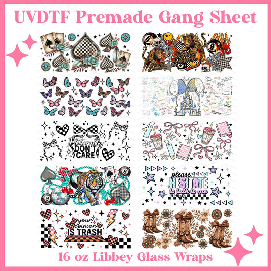 Your Opion Is Trash -  UVDTF 16oz Libbey Glass Wraps - 22x24 - UVDTF PREMADE GANG SHEET (Copy)