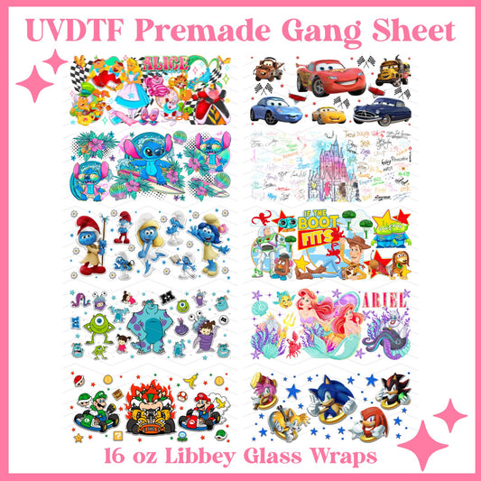 If The Boots Fits  -  UVDTF 16oz Libbey Glass Wraps - 22x24 - UVDTF PREMADE GANG SHEET (Copy) (Copy)