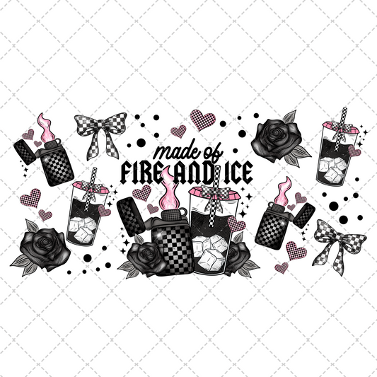 Fire & Ice Tumbler Wrap - Sublimation Transfer