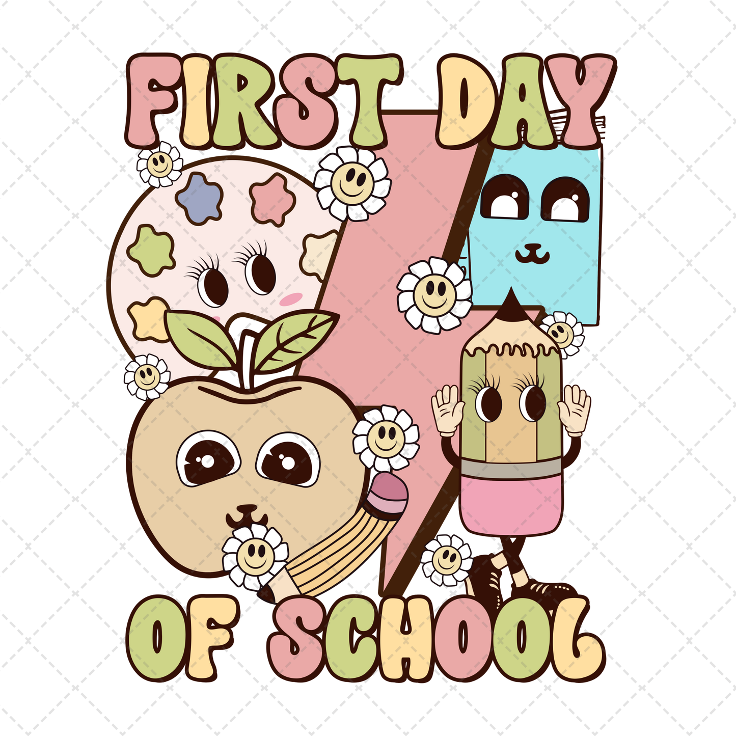 First Day Of School Retro Transfer