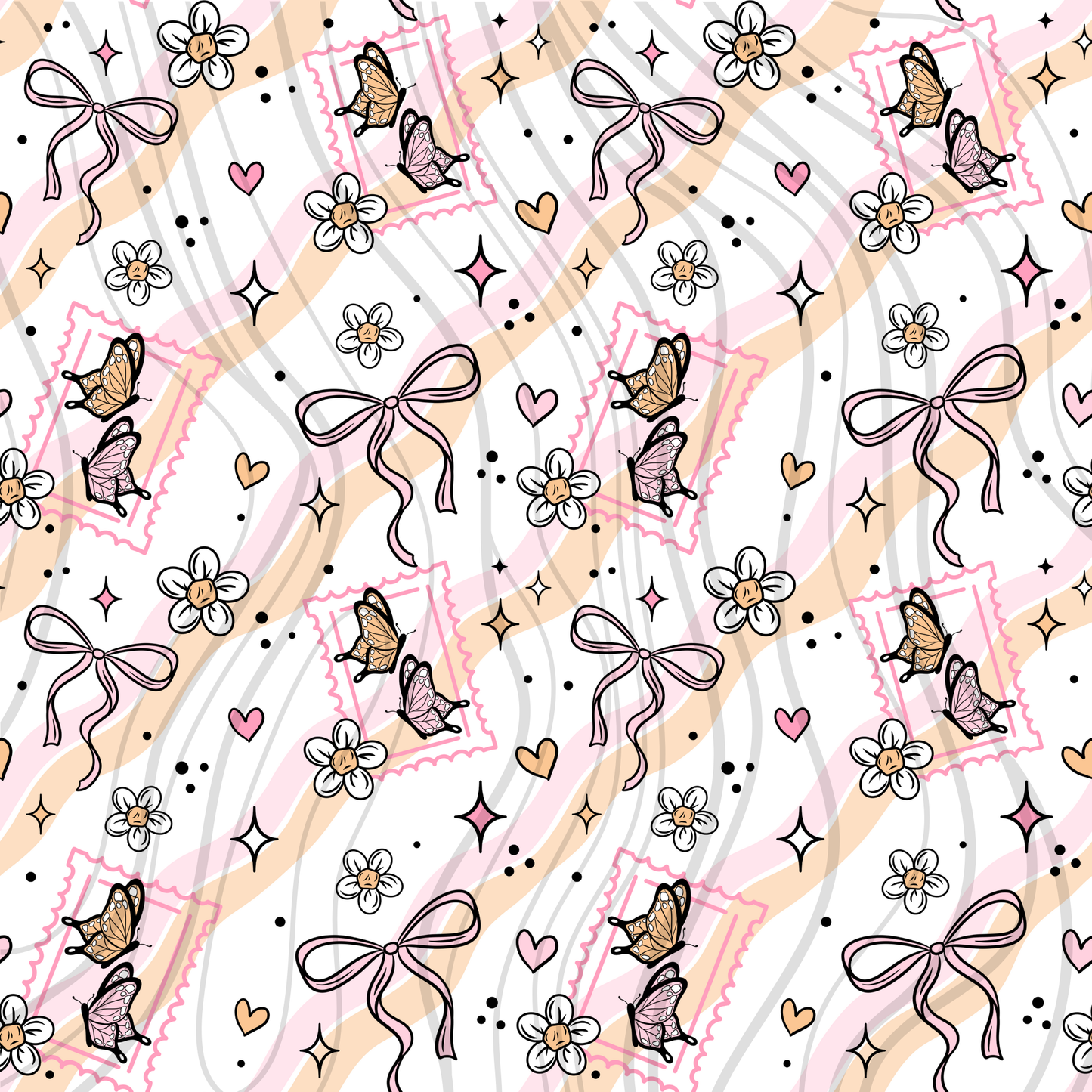 Just A Girl Stamps Seamless - Sublimation Transfer