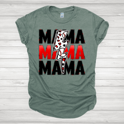 Baseball Mama Red Transfer