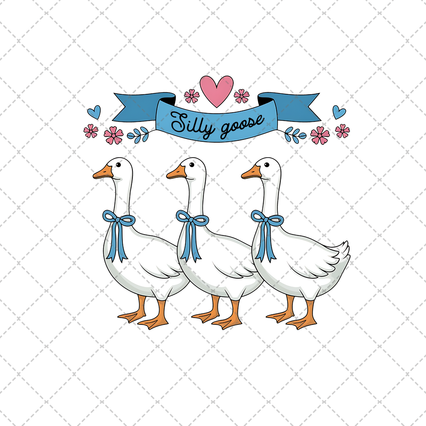 Blue SIlly Goose Transfer