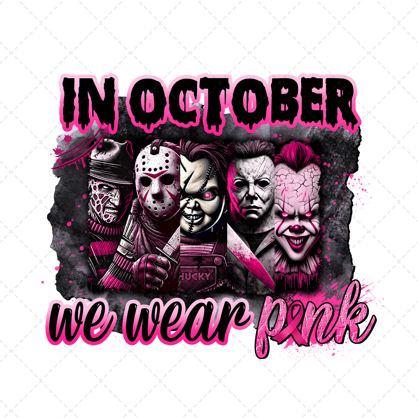 We Wear Pink Horror Men Transfer