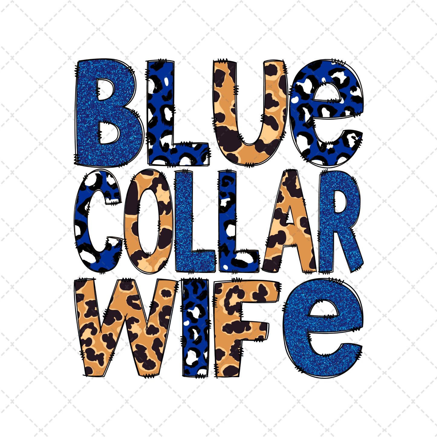 Blue Collar Wife Leopard Transfer