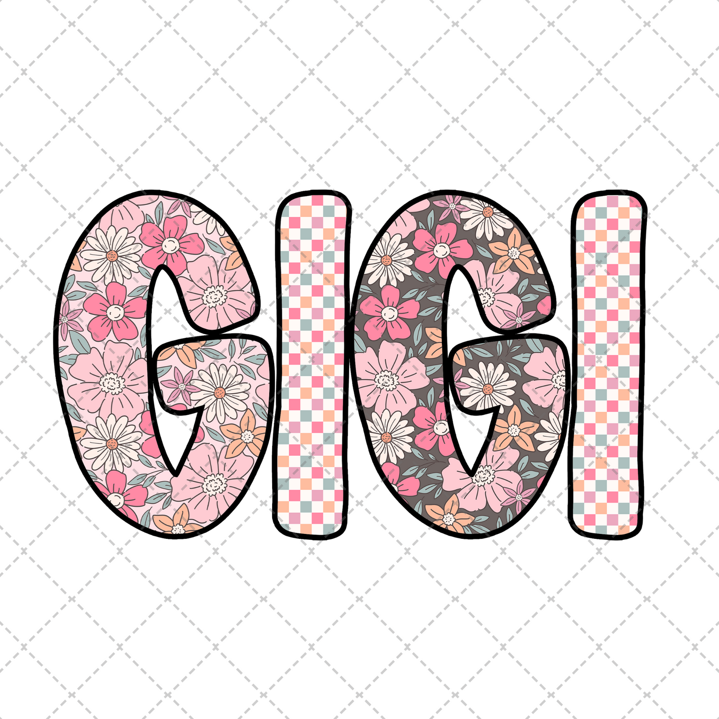 Gigi Pink Floral Transfer