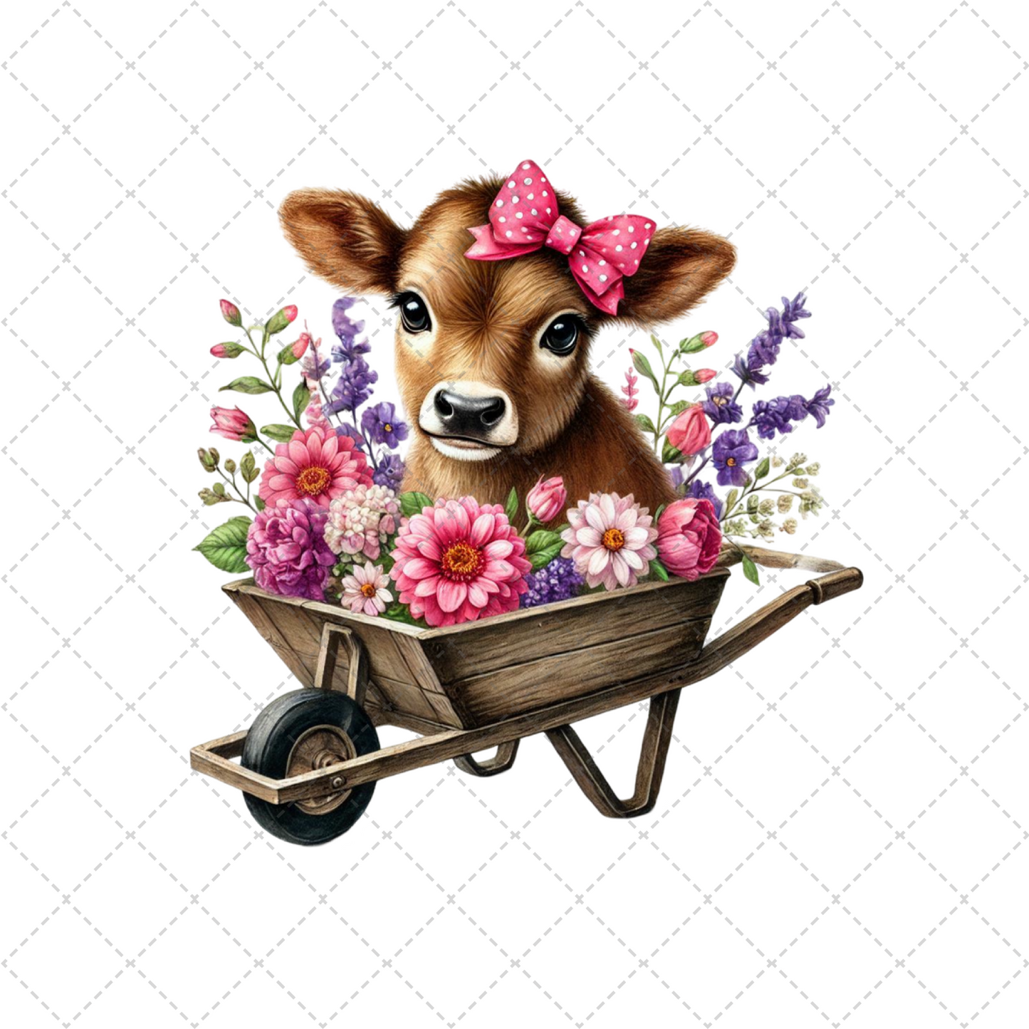 Spring Floral Cow Transfer