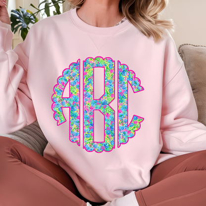 Lilly Exotic Scalloped - Custom Monogram Transfer