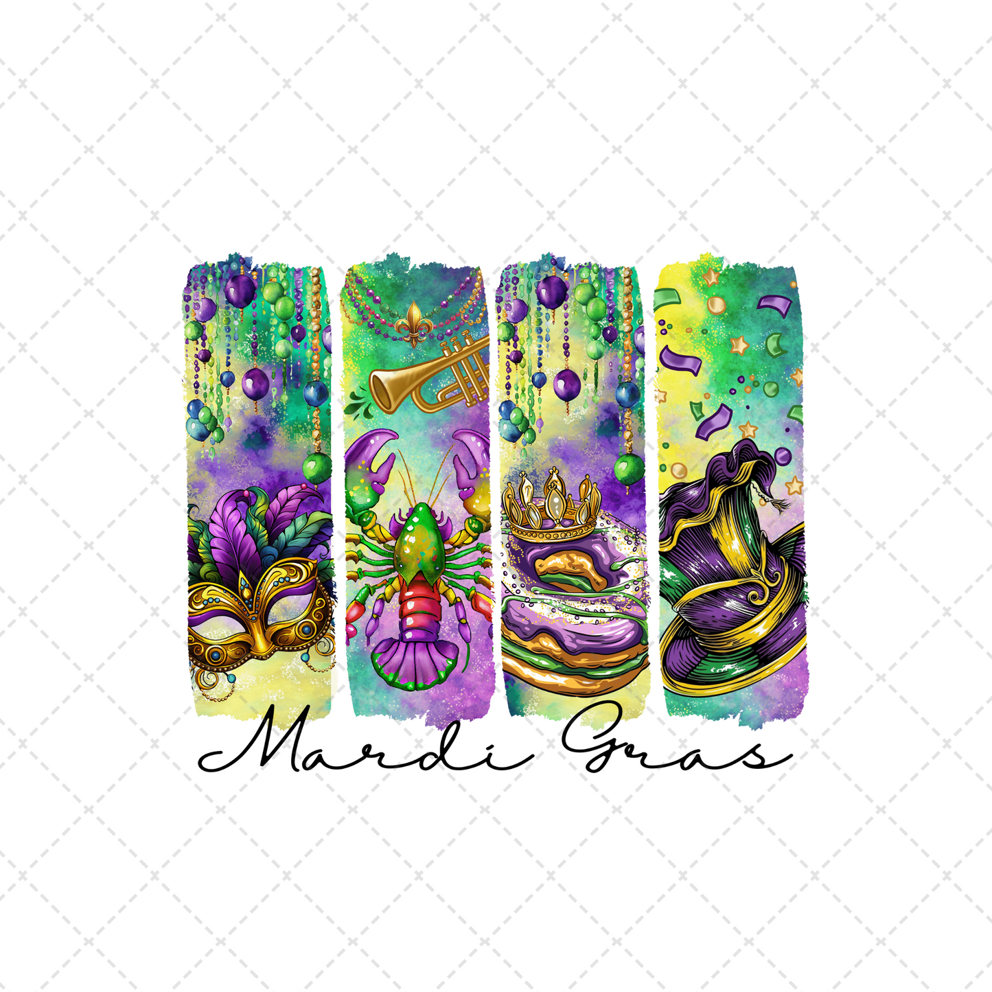 Mardi Gras Brush Stroke Transfer