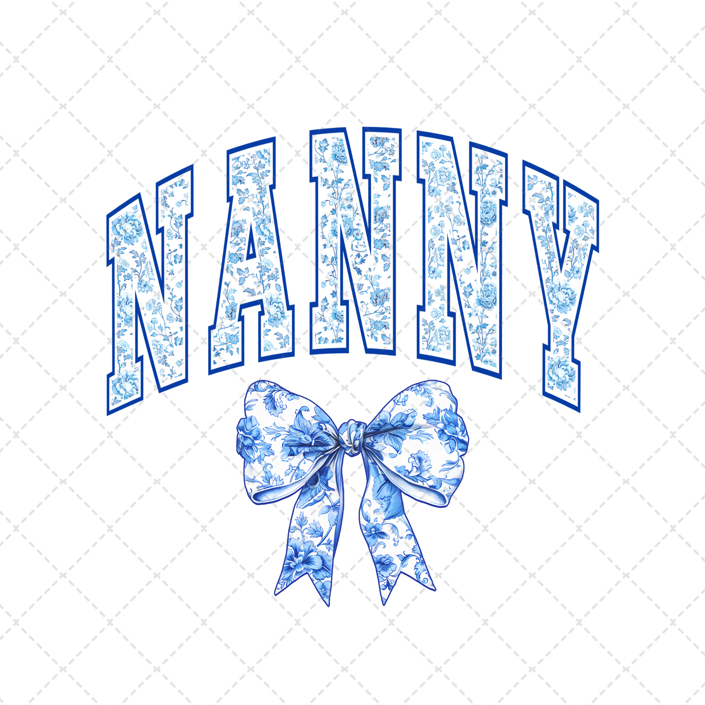 Nanny Blue Floral Transfer