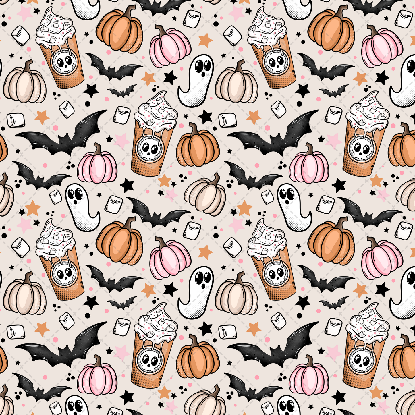 Cute Spooky Coffee Seamless - Sublimation Transfer