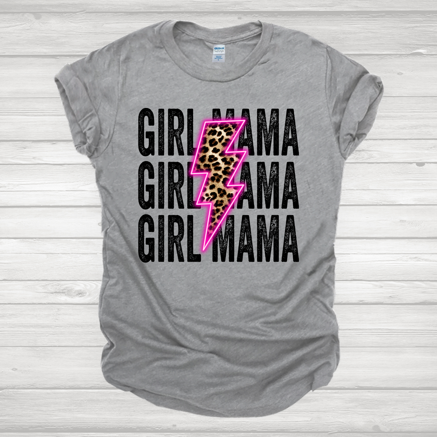 Girl Mama Neon Pink Bolt Transfer