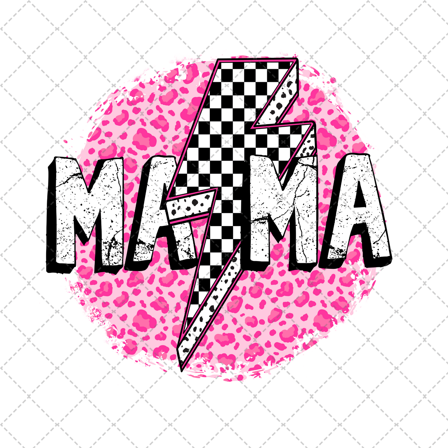 Mama Bolt Pink Transfer