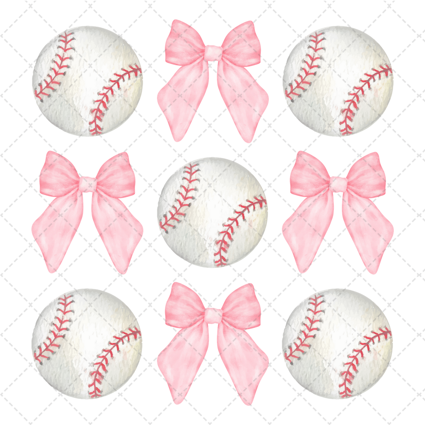 Baseball Bows Transfer